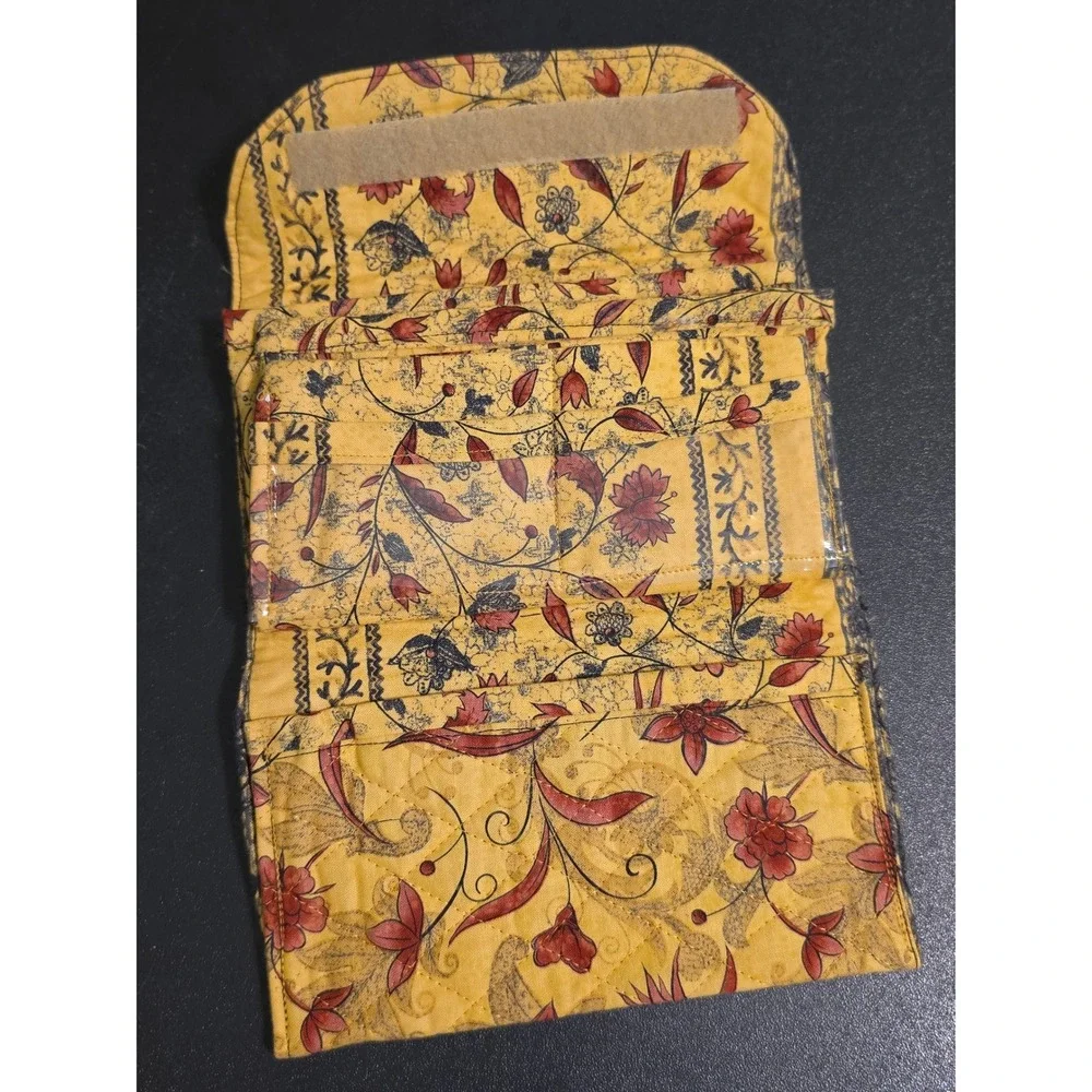 Yellow Floral Quilted Cotton Drawstring Backpack and Matching Wallet Set
